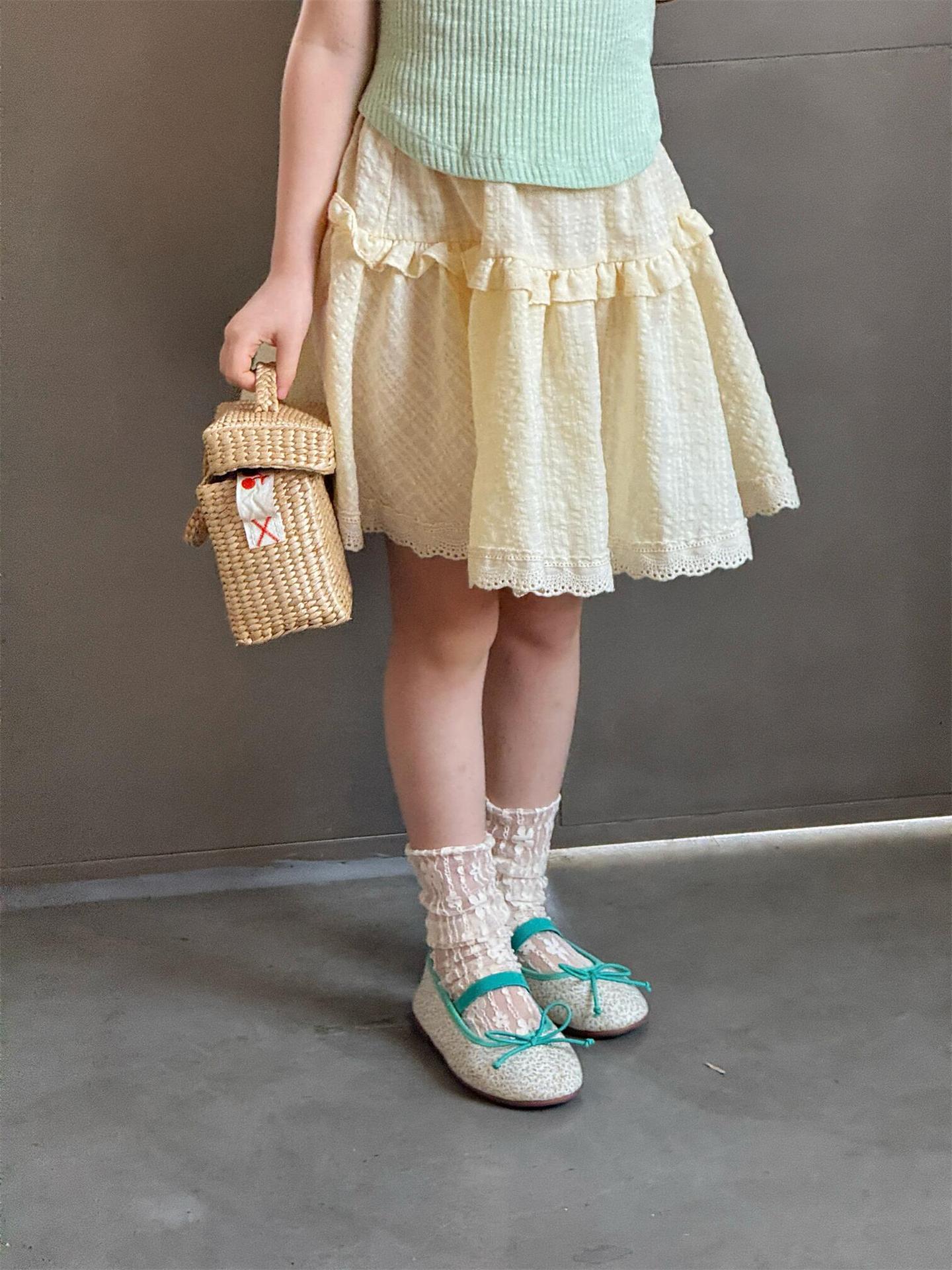 長袖セットアップ Lace Sweet Shirt Skirt Set レースブラウス スカート セットアップ【mh0012212】