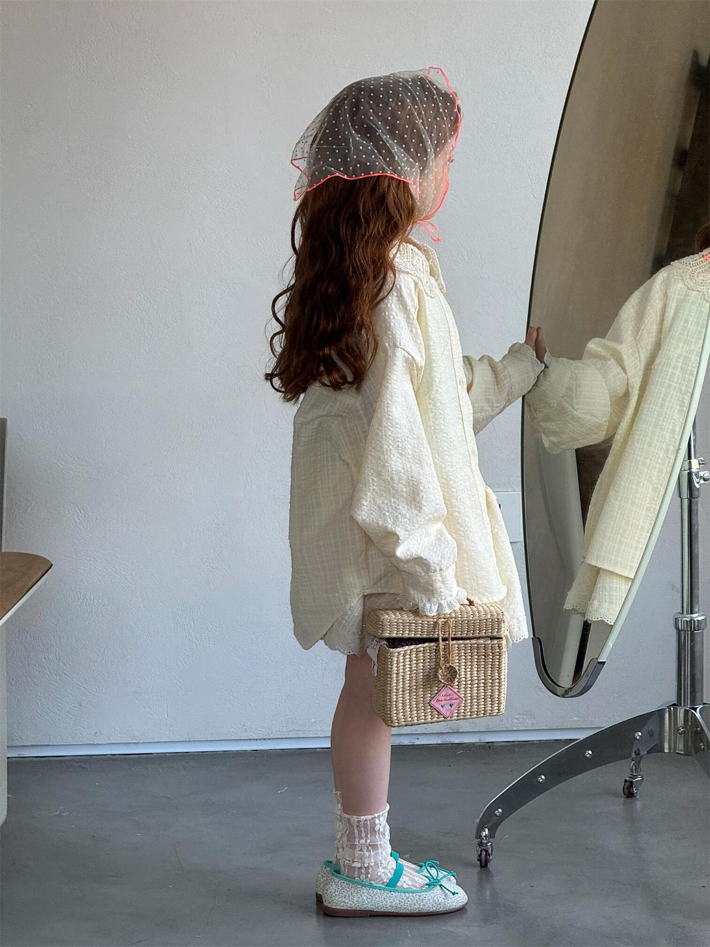 長袖セットアップ Lace Sweet Shirt Skirt Set レースブラウス スカート セットアップ【mh0012212】