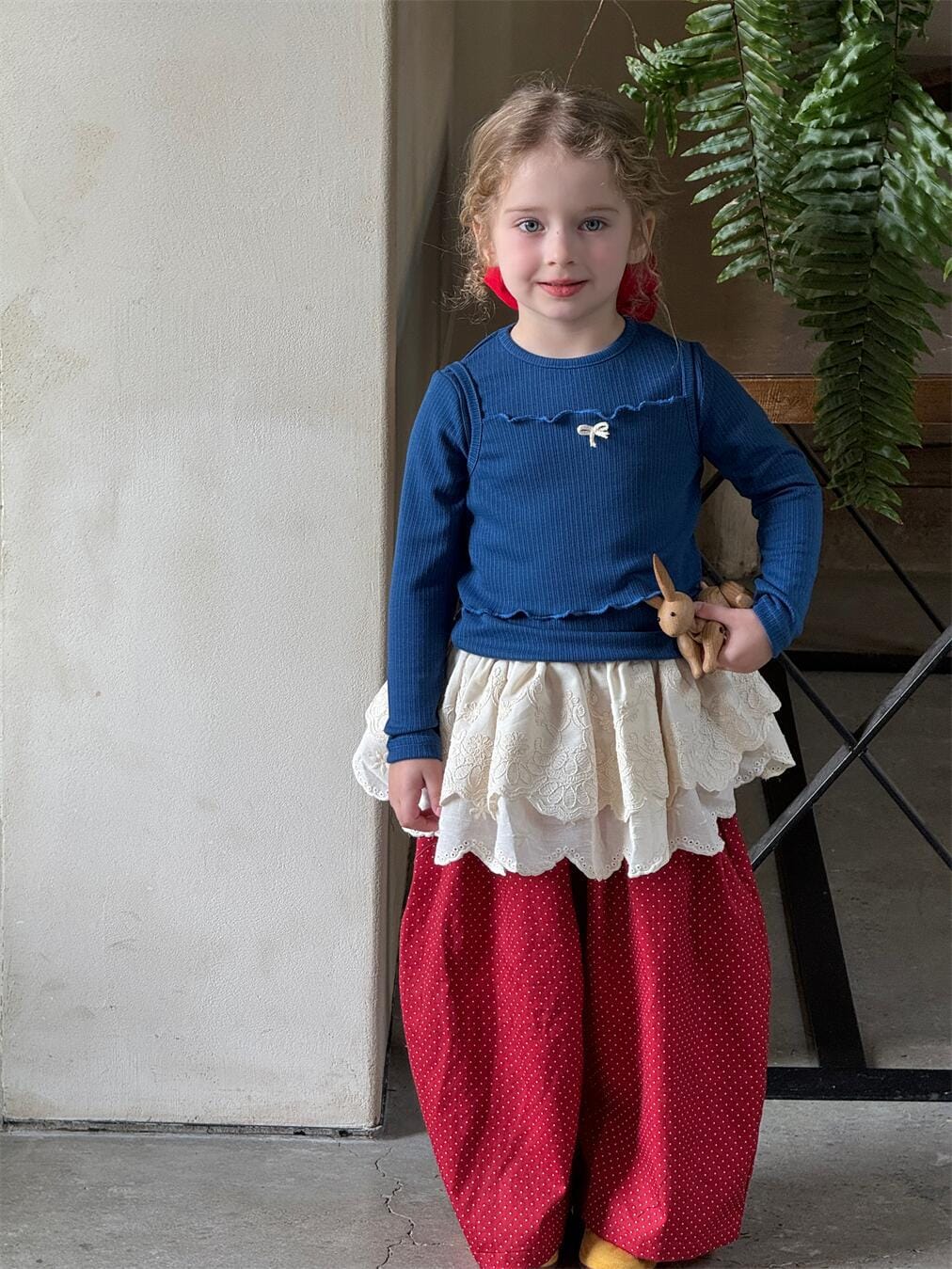 ロングパンツ・スウェットパンツ キッズパンツ 水玉品ドットワイロルーズロングパンツ【mh0009143】