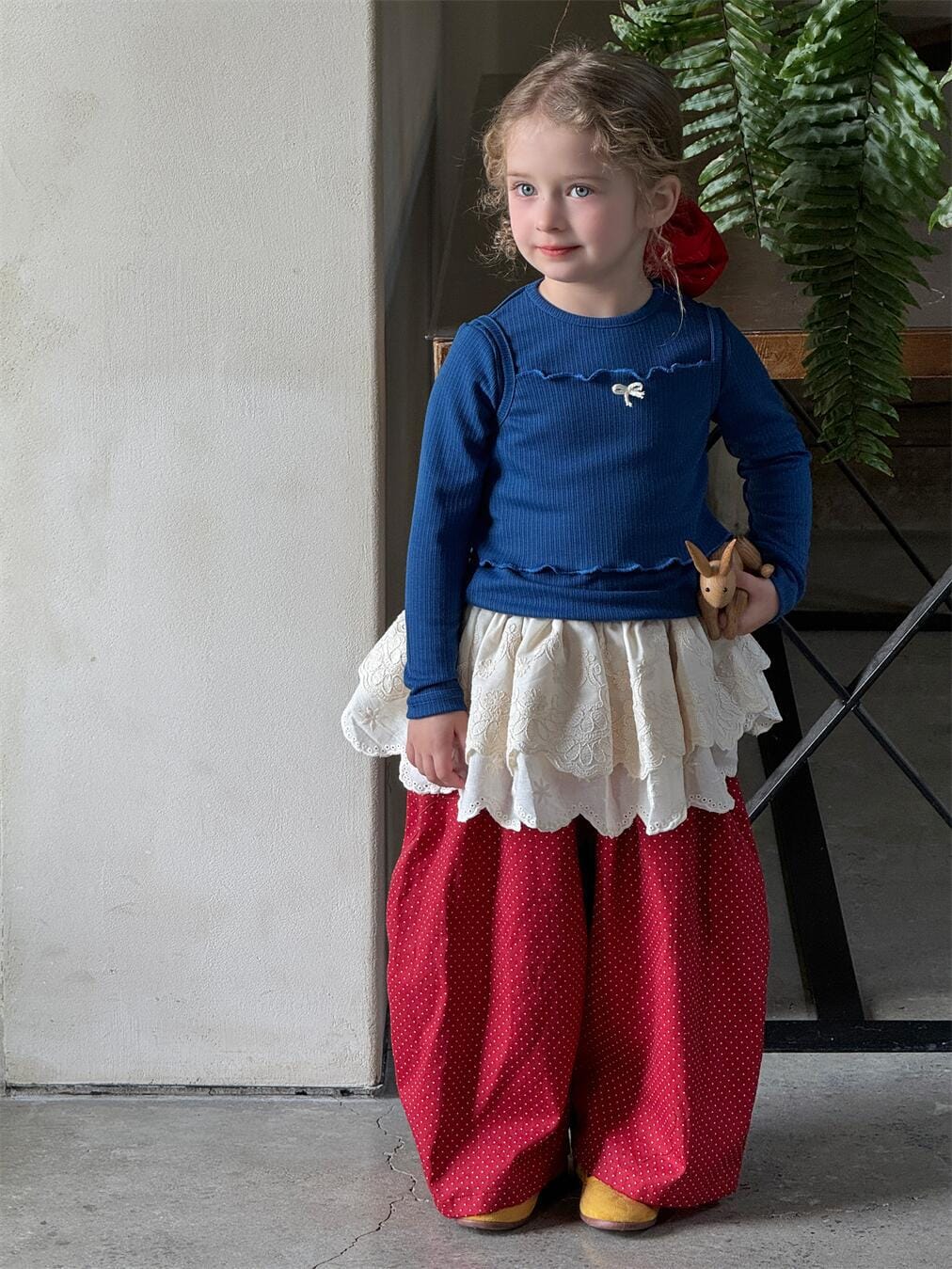 ロングパンツ・スウェットパンツ キッズパンツ 水玉品ドットワイロルーズロングパンツ【mh0009143】