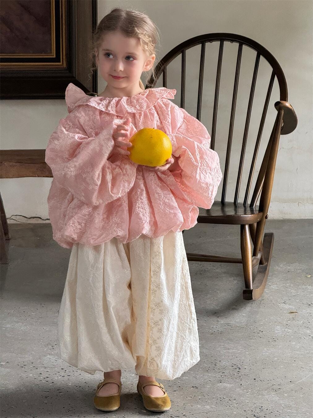 ロングパンツ・スウェットパンツ キッズパンツ レース刺繍ロングルーズバルーンパンツ【mh0009147】