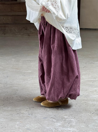 ロングパンツ・スウェットパンツ キッズパンツ レース刺繍ロングルーズバルーンパンツ【mh0009147】