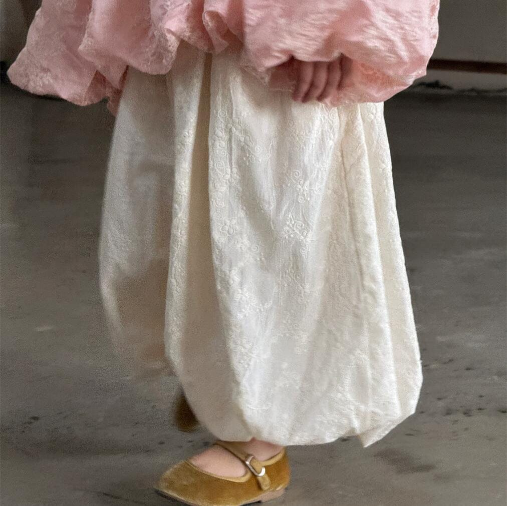 ロングパンツ・スウェットパンツ キッズパンツ レース刺繍ロングルーズバルーンパンツ【mh0009147】