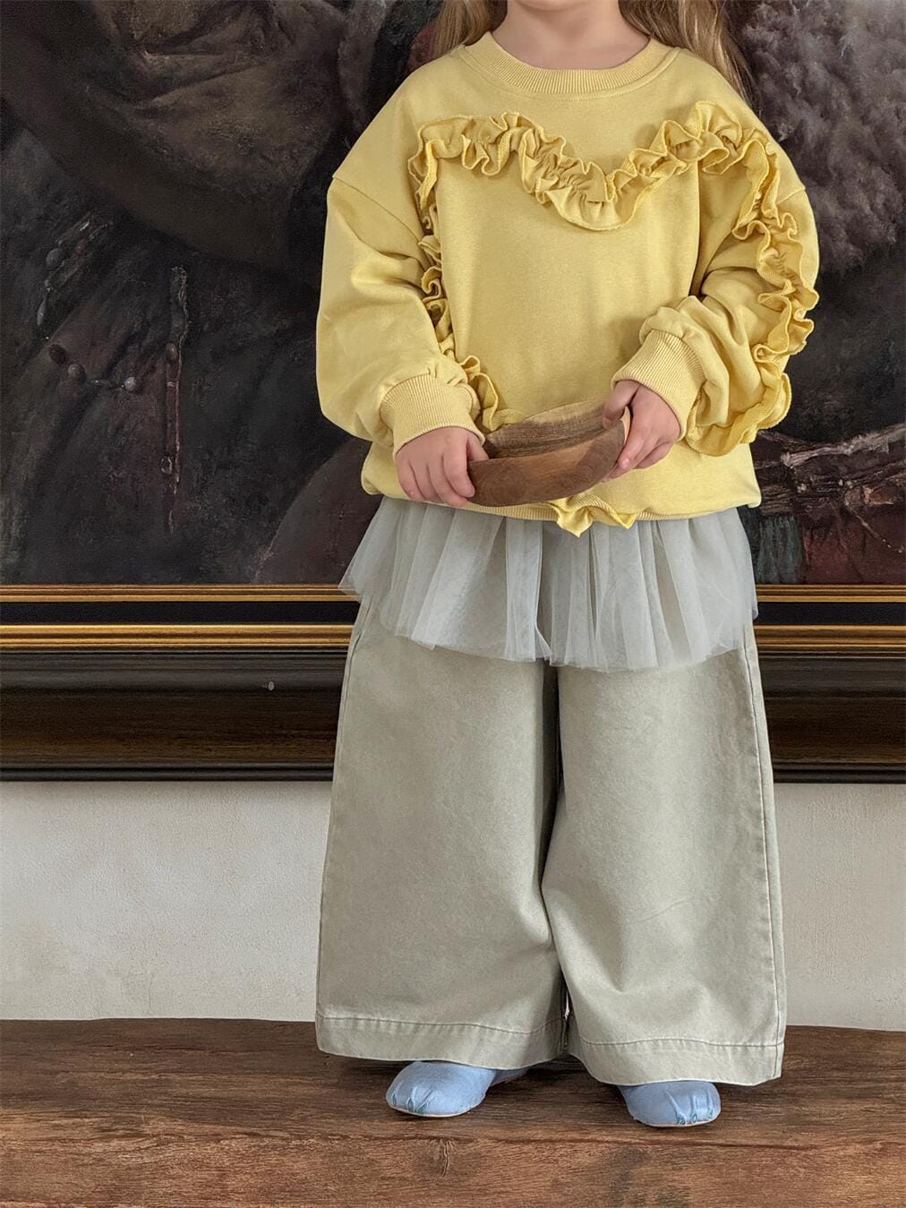 トレーナー・フーディ キッズトップス フリル長袖スウェットシャツ【mh0009151】