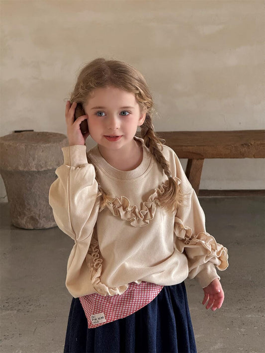 トレーナー・フーディ キッズトップス フリル長袖スウェットシャツ【mh0009151】