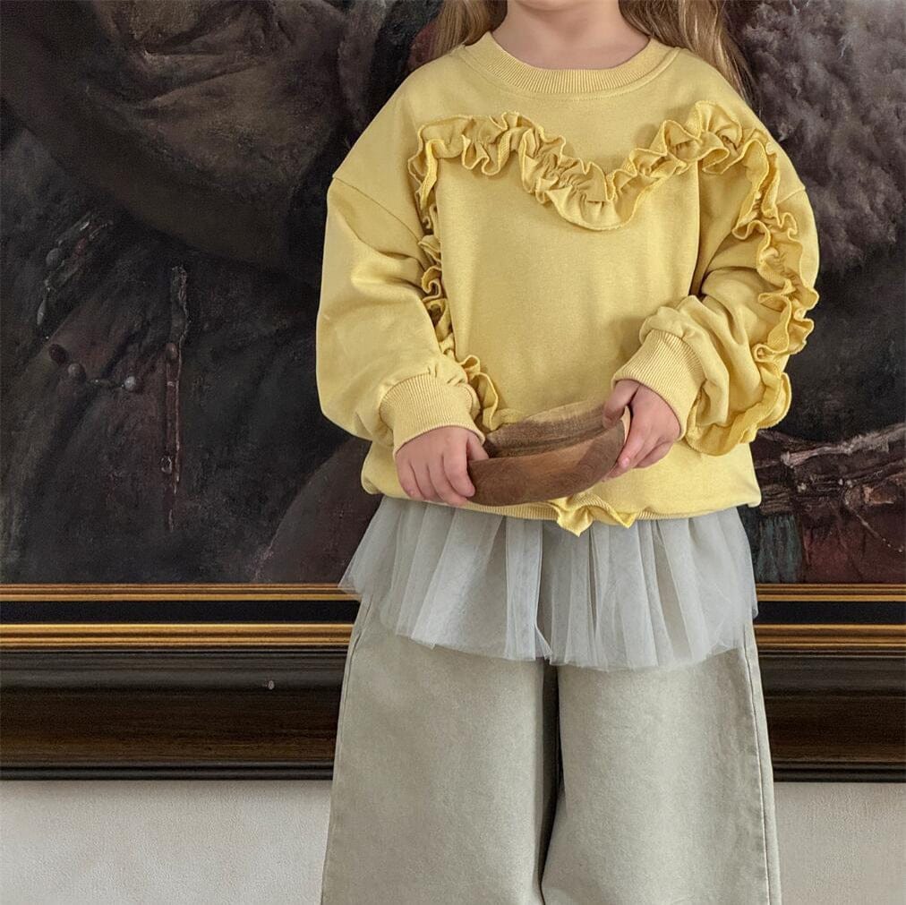 トレーナー・フーディ キッズトップス フリル長袖スウェットシャツ【mh0009151】