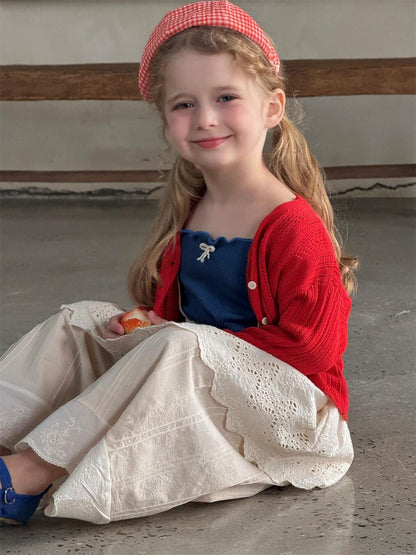 カーディガン・パーカー キッズカーディガン レースニットボレロカーディガン【mh0009152】