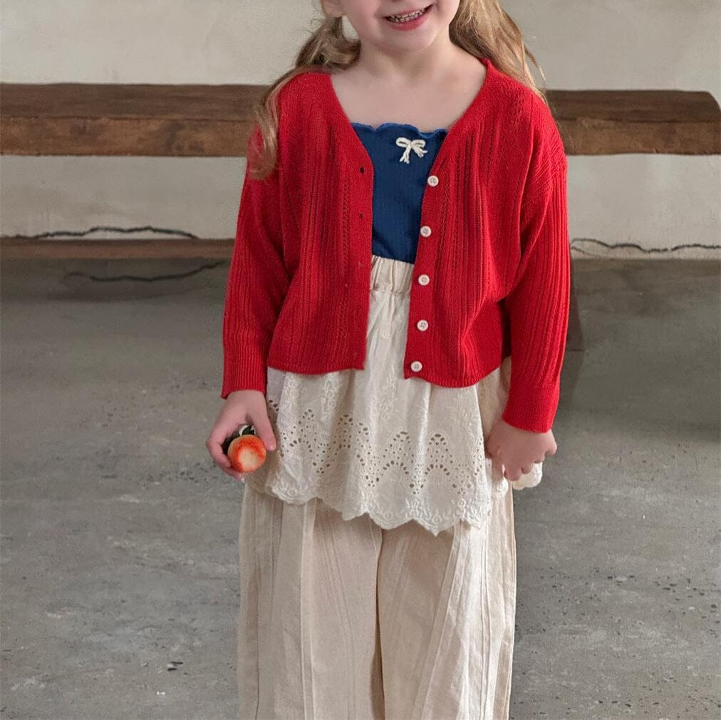 カーディガン・パーカー キッズカーディガン レースニットボレロカーディガン【mh0009152】