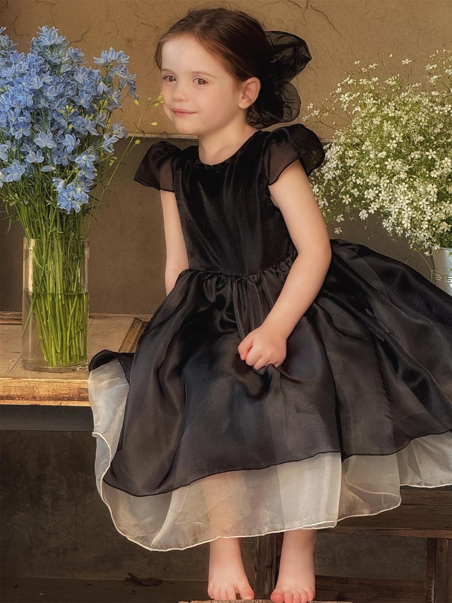 半袖ワンピース メッシュスカート半袖パーティドレスワンピース【mh0009860】