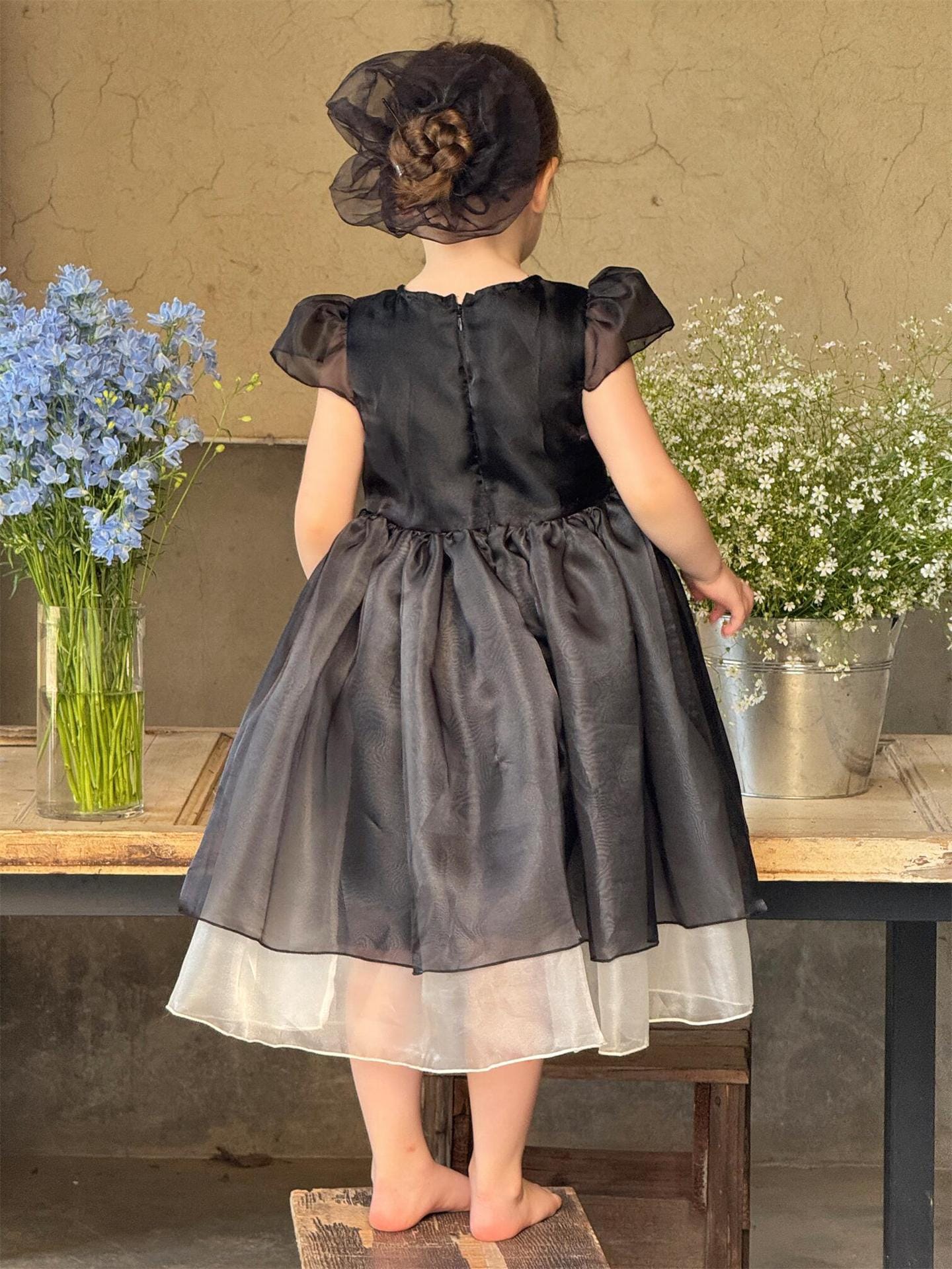 半袖ワンピース メッシュスカート半袖パーティドレスワンピース【mh0009860】