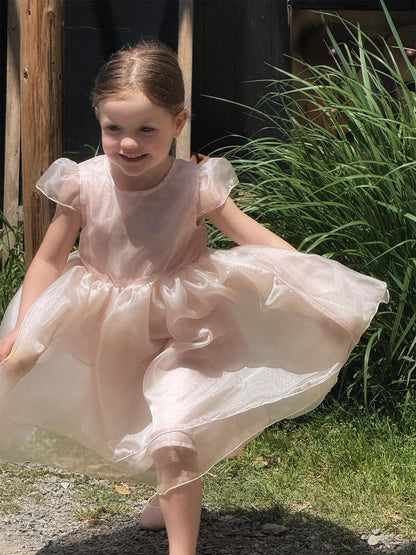 半袖ワンピース メッシュスカート半袖パーティドレスワンピース【mh0009860】