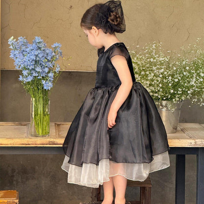 半袖ワンピース メッシュスカート半袖パーティドレスワンピース【mh0009860】