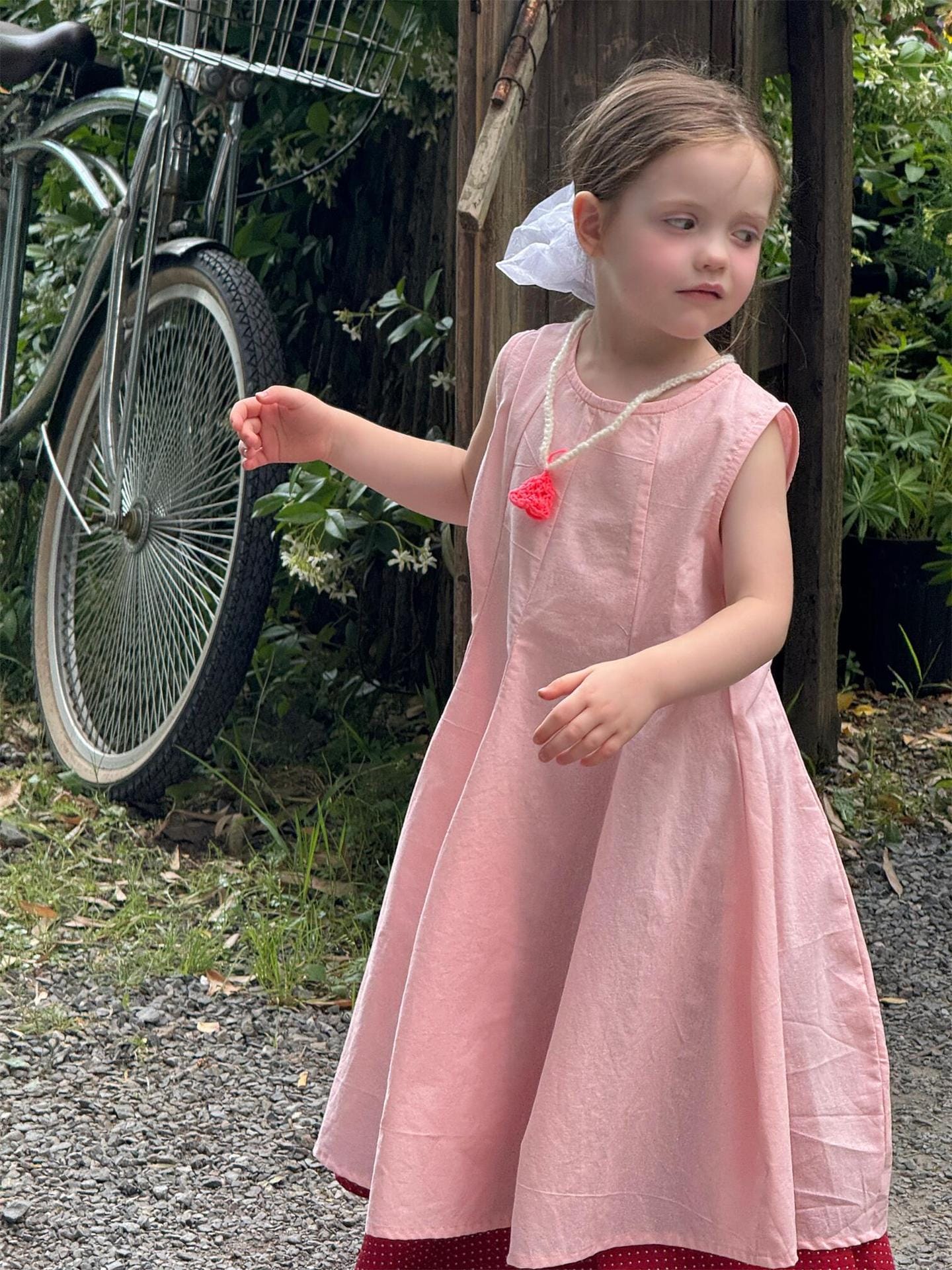 ノースリーブワンピース ノースリーブタックスカートロングワンピース【mh0009866】