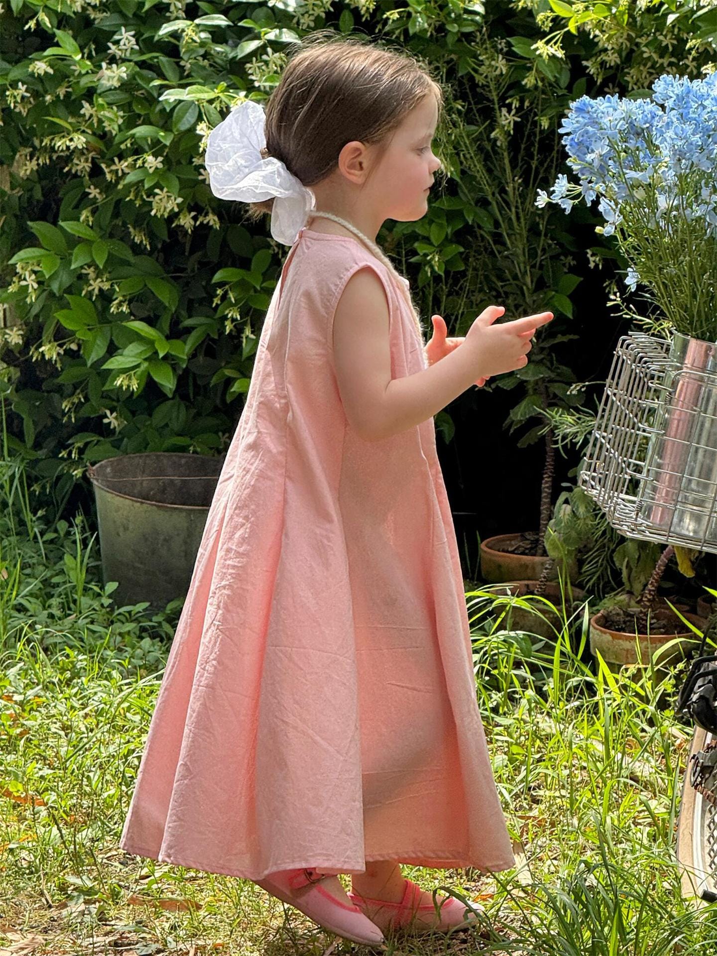 ノースリーブワンピース ノースリーブタックスカートロングワンピース【mh0009866】