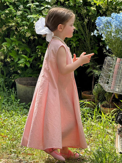 ノースリーブワンピース ノースリーブタックスカートロングワンピース【mh0009866】