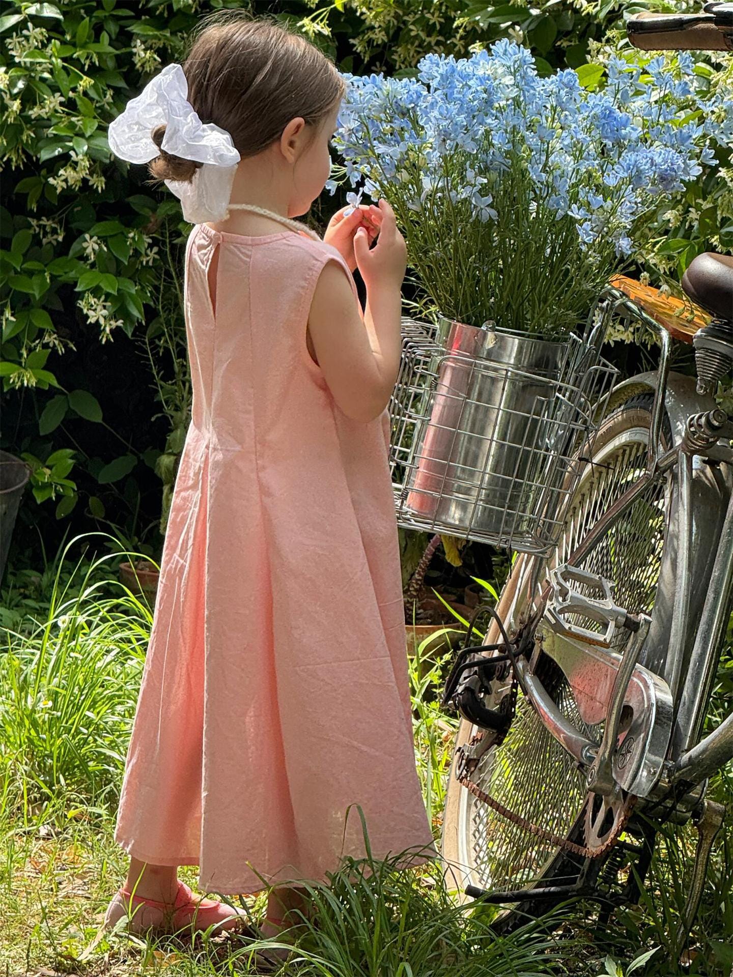 ノースリーブワンピース ノースリーブタックスカートロングワンピース【mh0009866】