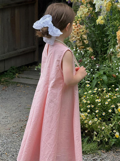 ノースリーブワンピース ノースリーブタックスカートロングワンピース【mh0009866】