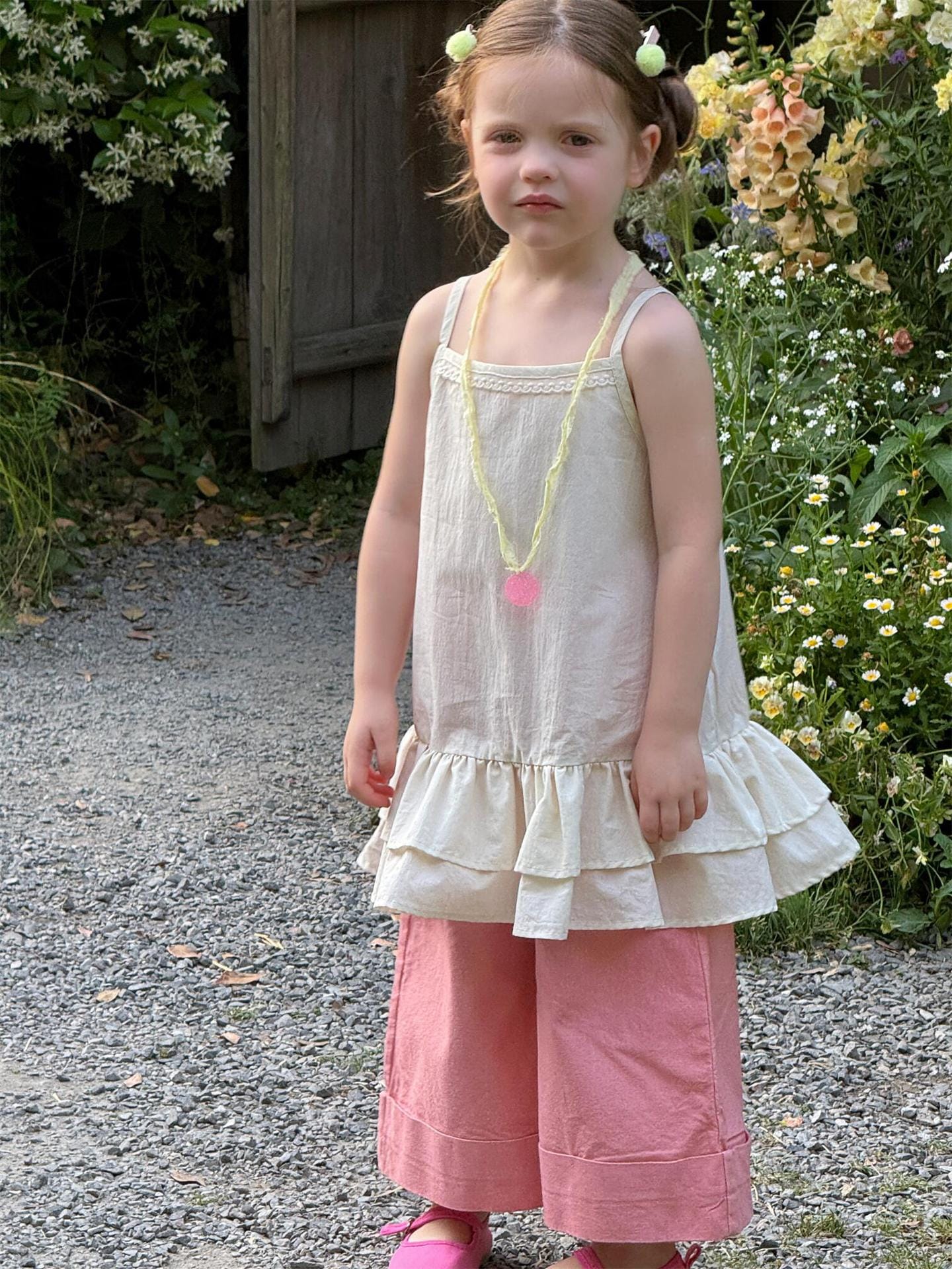 タンクトップ・キャミソール・ノースリーブトップス チェック/無地裾ダブルフリルレースキャミソールチュニックブラウス【mh0009867】