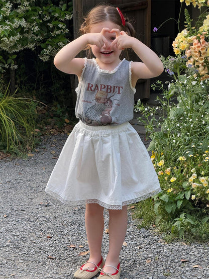 タンクトップ・キャミソール・ノースリーブトップス レースフリルプリントタンクトップ【mh0009868】