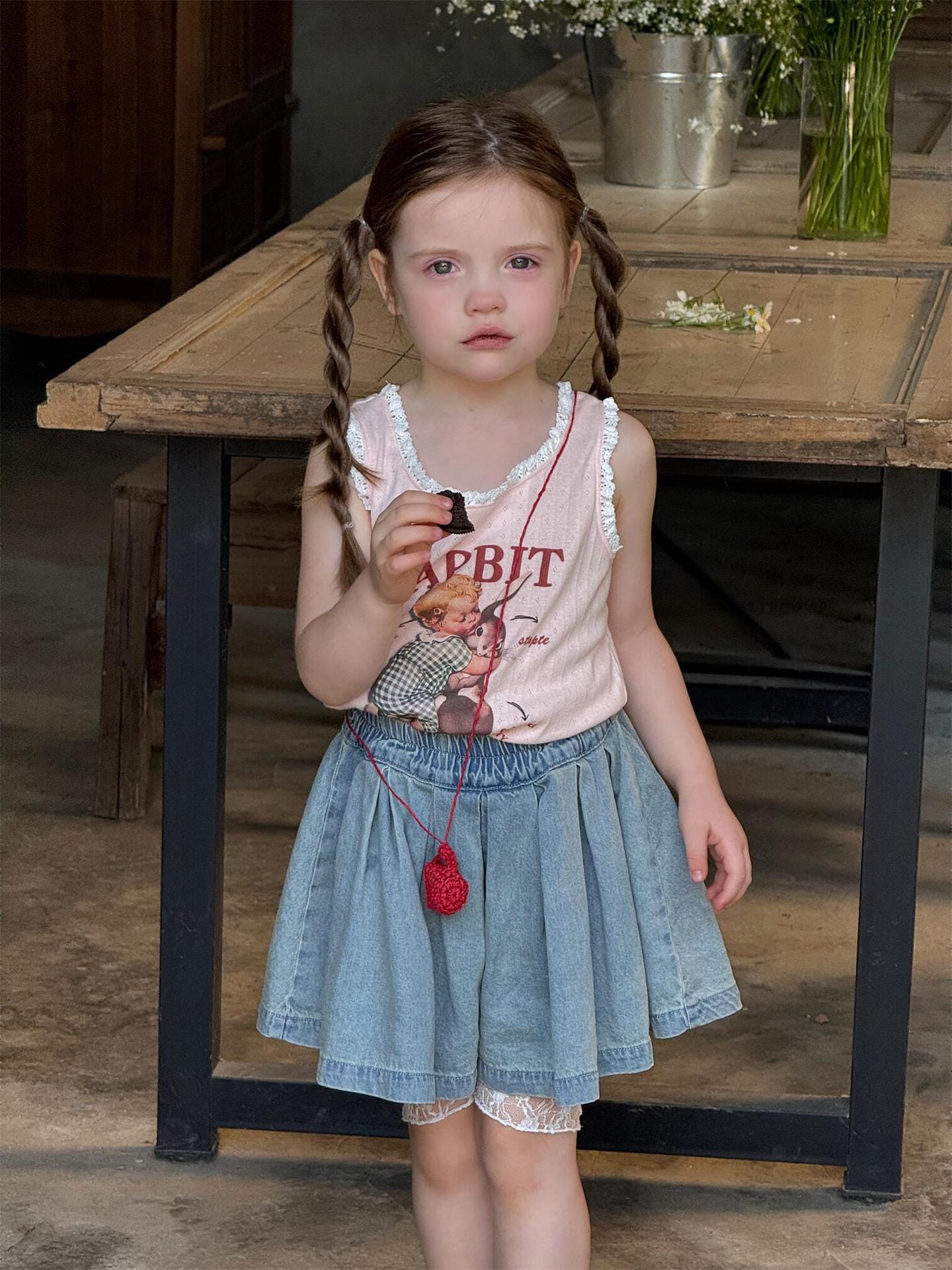 タンクトップ・キャミソール・ノースリーブトップス レースフリルプリントタンクトップ【mh0009868】