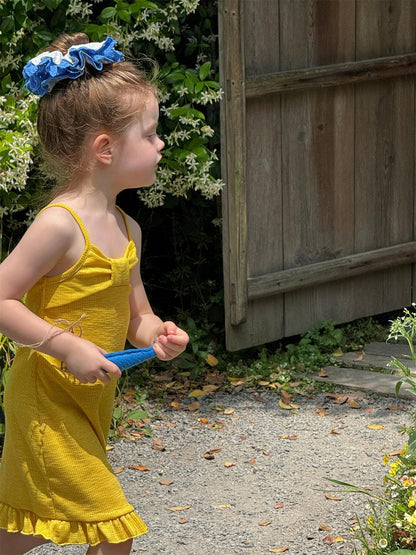 ノースリーブワンピース 裾フリルリボンキャミソールワンピース【mh0009875】