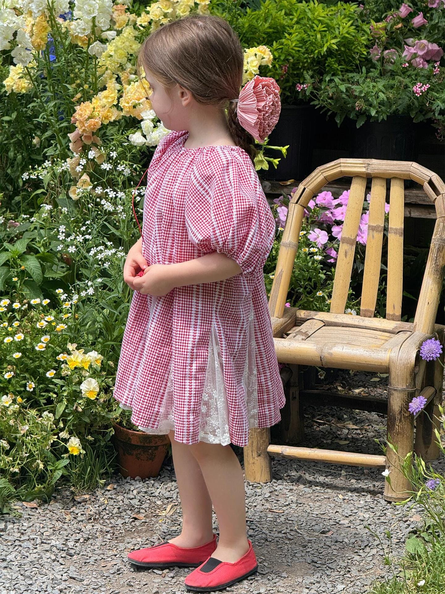 半袖ワンピース チェックストライプオフショルダー半袖ワンピース【mh0009878】