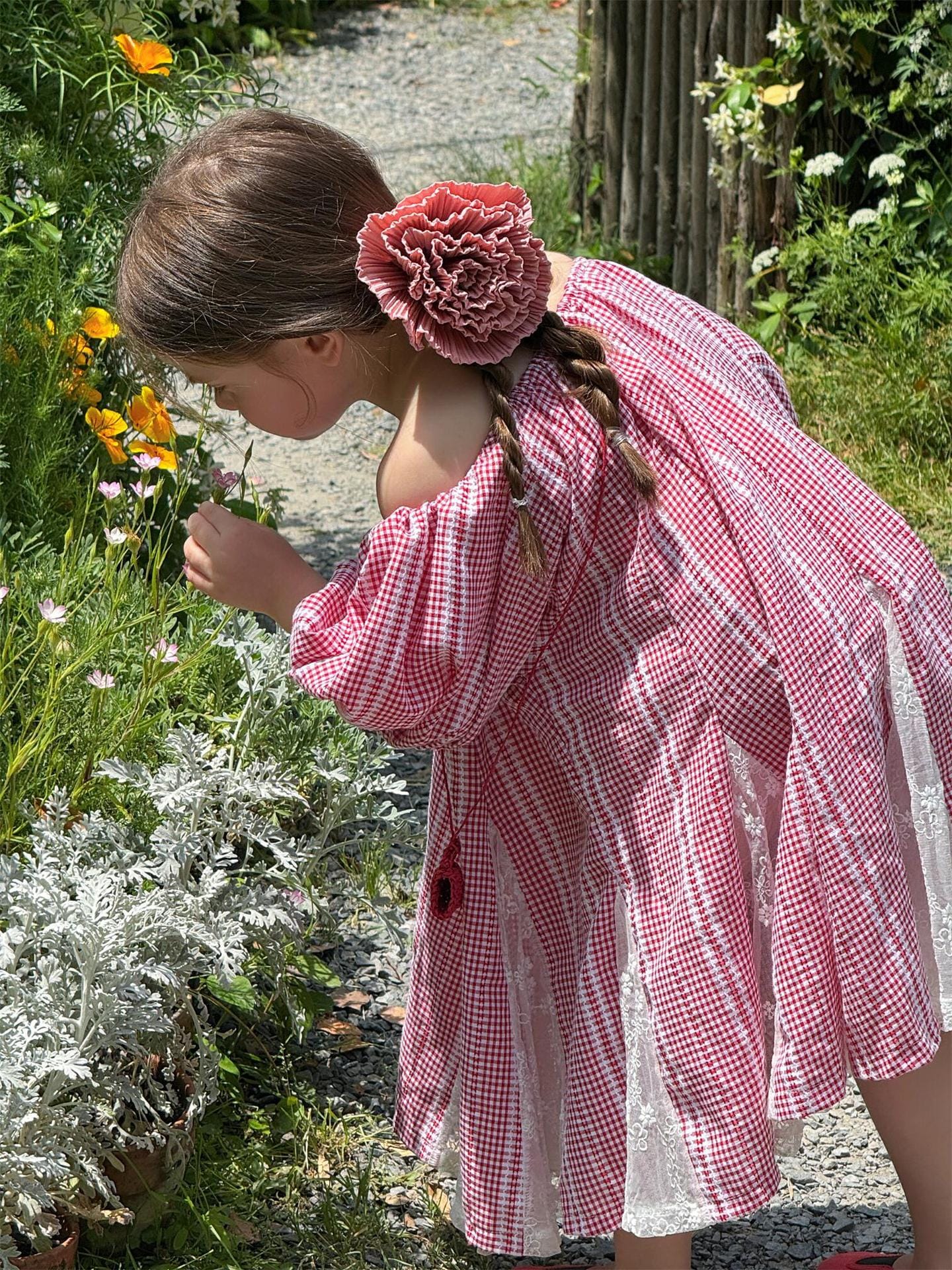 半袖ワンピース チェックストライプオフショルダー半袖ワンピース【mh0009878】