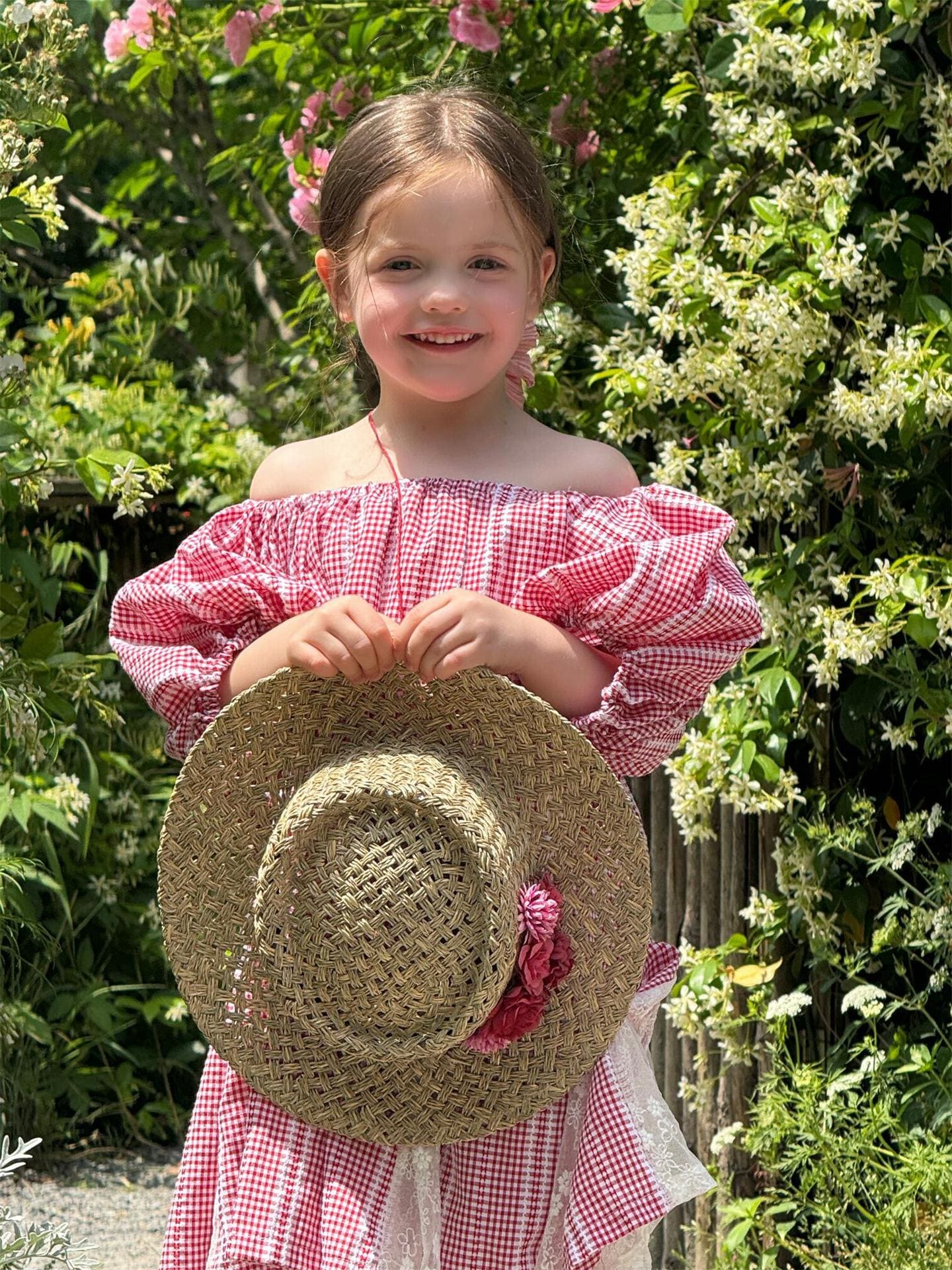 半袖ワンピース チェックストライプオフショルダー半袖ワンピース【mh0009878】