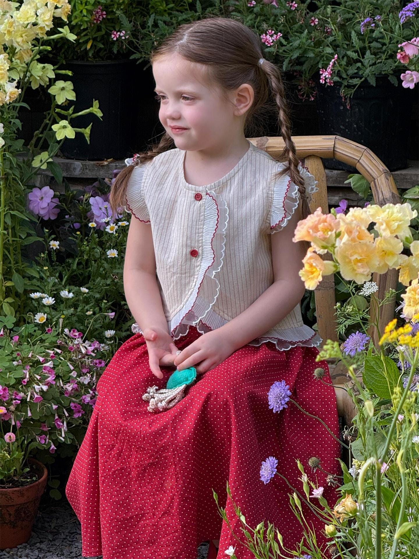 半袖シャツ・ブラウス ストライプフリルバタフライスリーブブラウス【mh0009881】