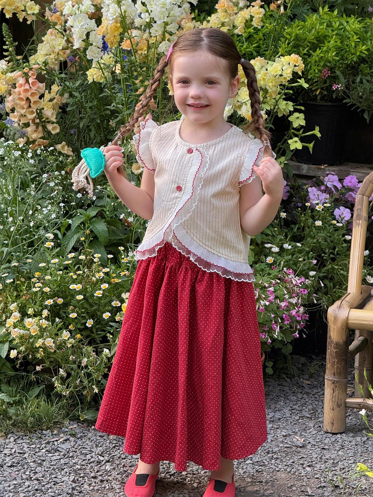 半袖シャツ・ブラウス ストライプフリルバタフライスリーブブラウス【mh0009881】