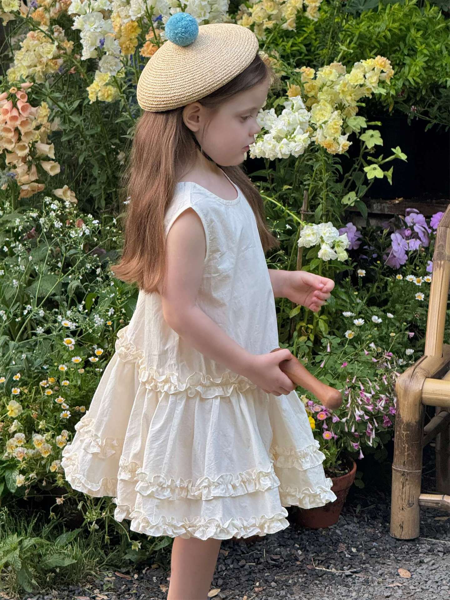 ノースリーブワンピース フリルノースリーブガーリーワンピース【mh0009884】