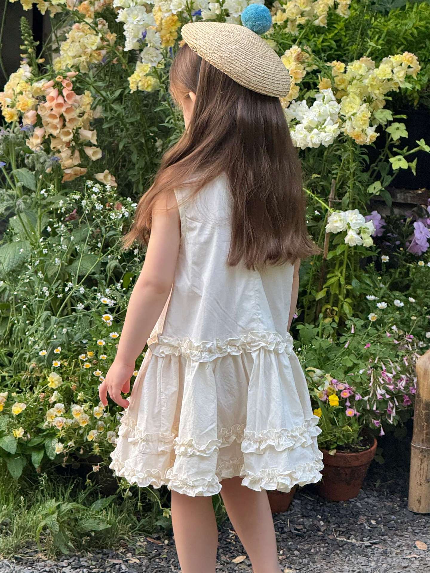 ノースリーブワンピース フリルノースリーブガーリーワンピース【mh0009884】