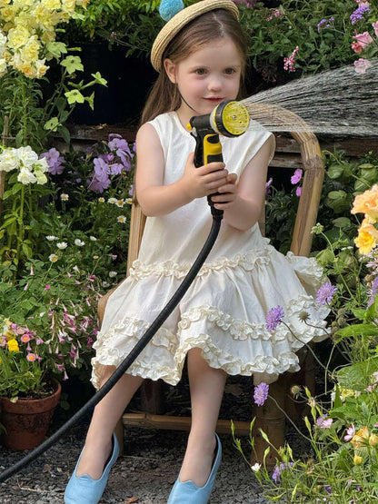 ノースリーブワンピース フリルノースリーブガーリーワンピース【mh0009884】