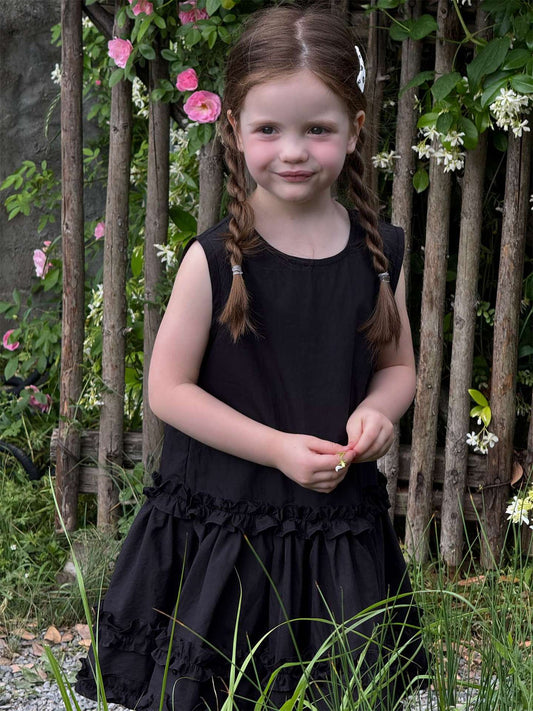 ノースリーブワンピース フリルノースリーブガーリーワンピース【mh0009884】