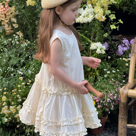 ノースリーブワンピース フリルノースリーブガーリーワンピース【mh0009884】