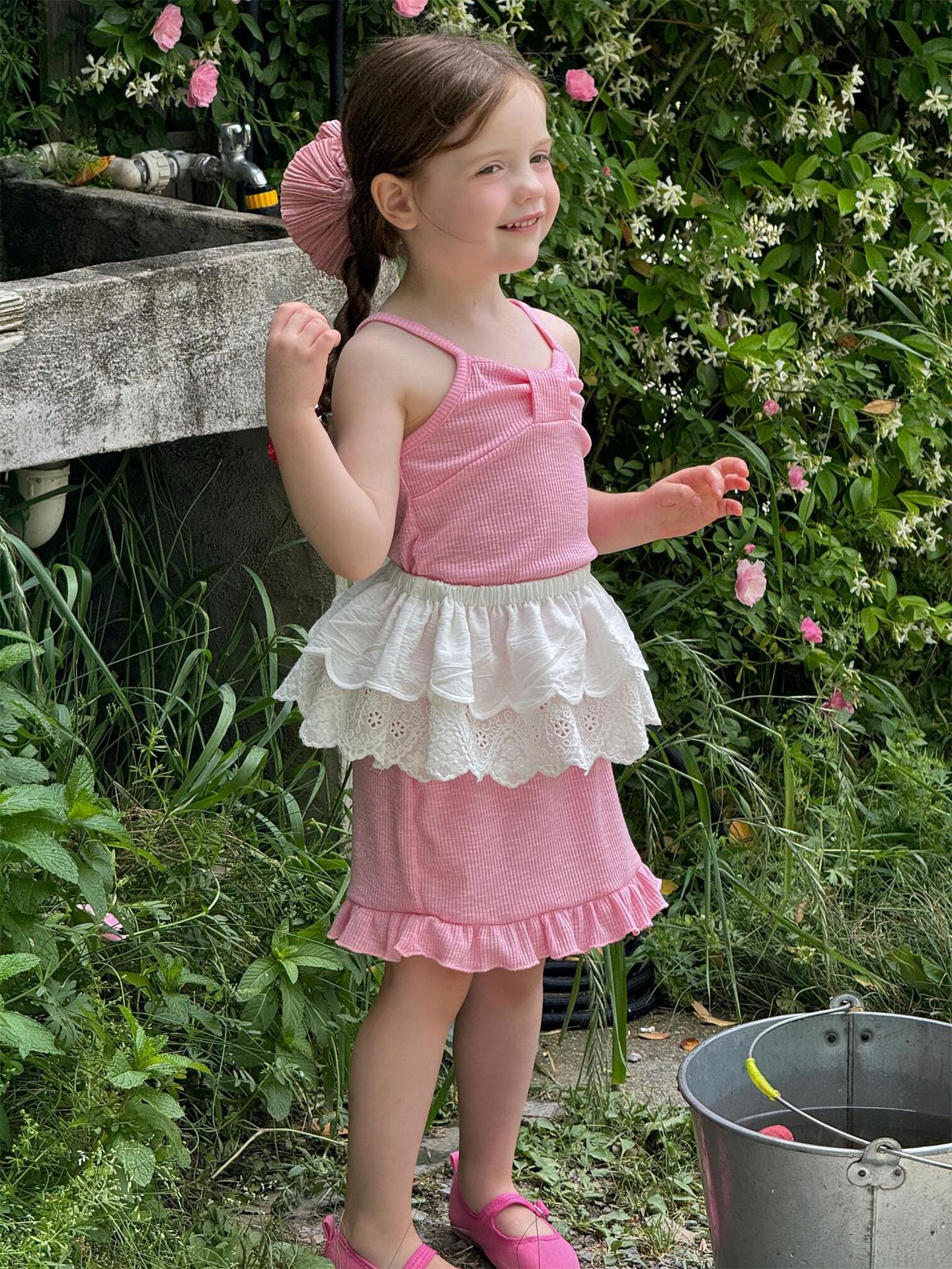 スカート ダブルレースエプロンスカート【mh0009888】