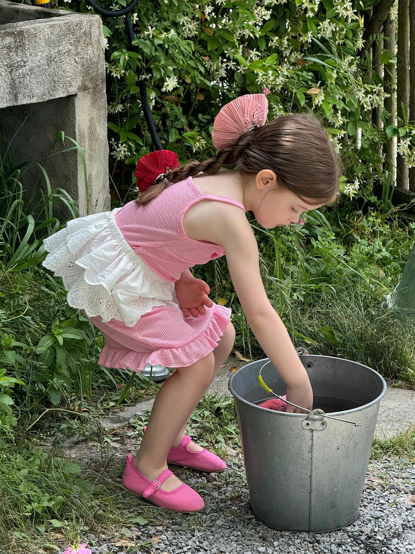 スカート ダブルレースエプロンスカート【mh0009888】