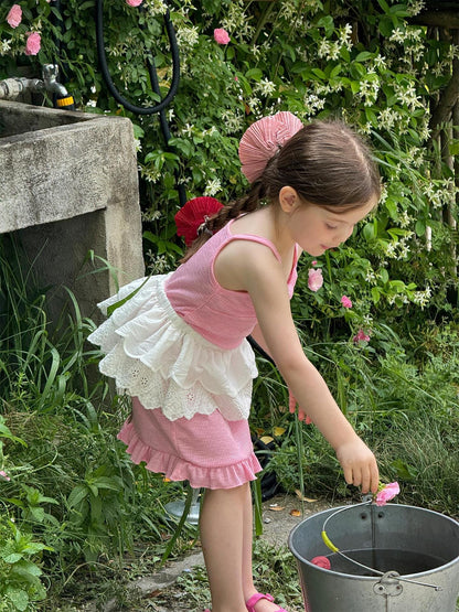 スカート ダブルレースエプロンスカート【mh0009888】