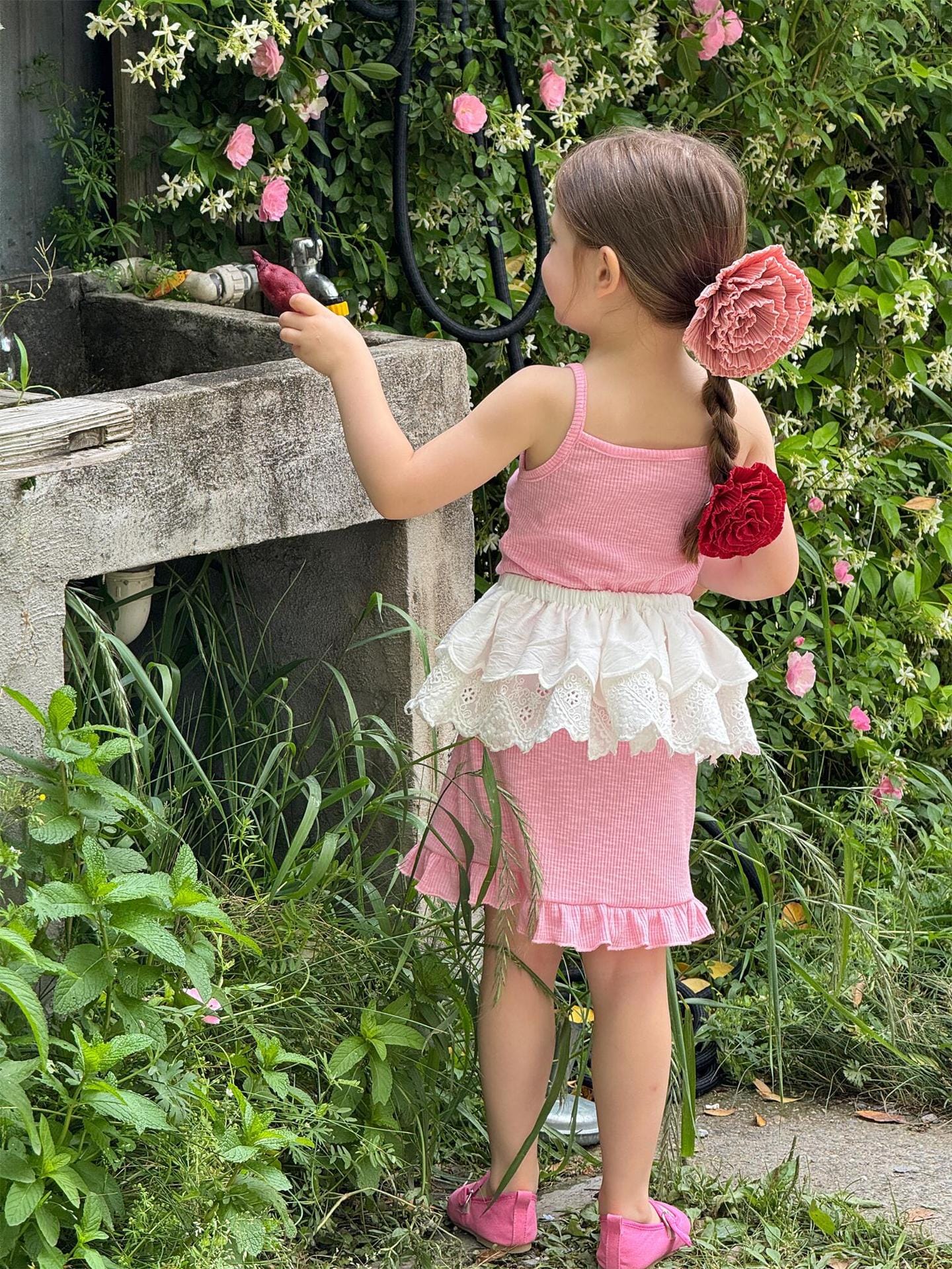 スカート ダブルレースエプロンスカート【mh0009888】