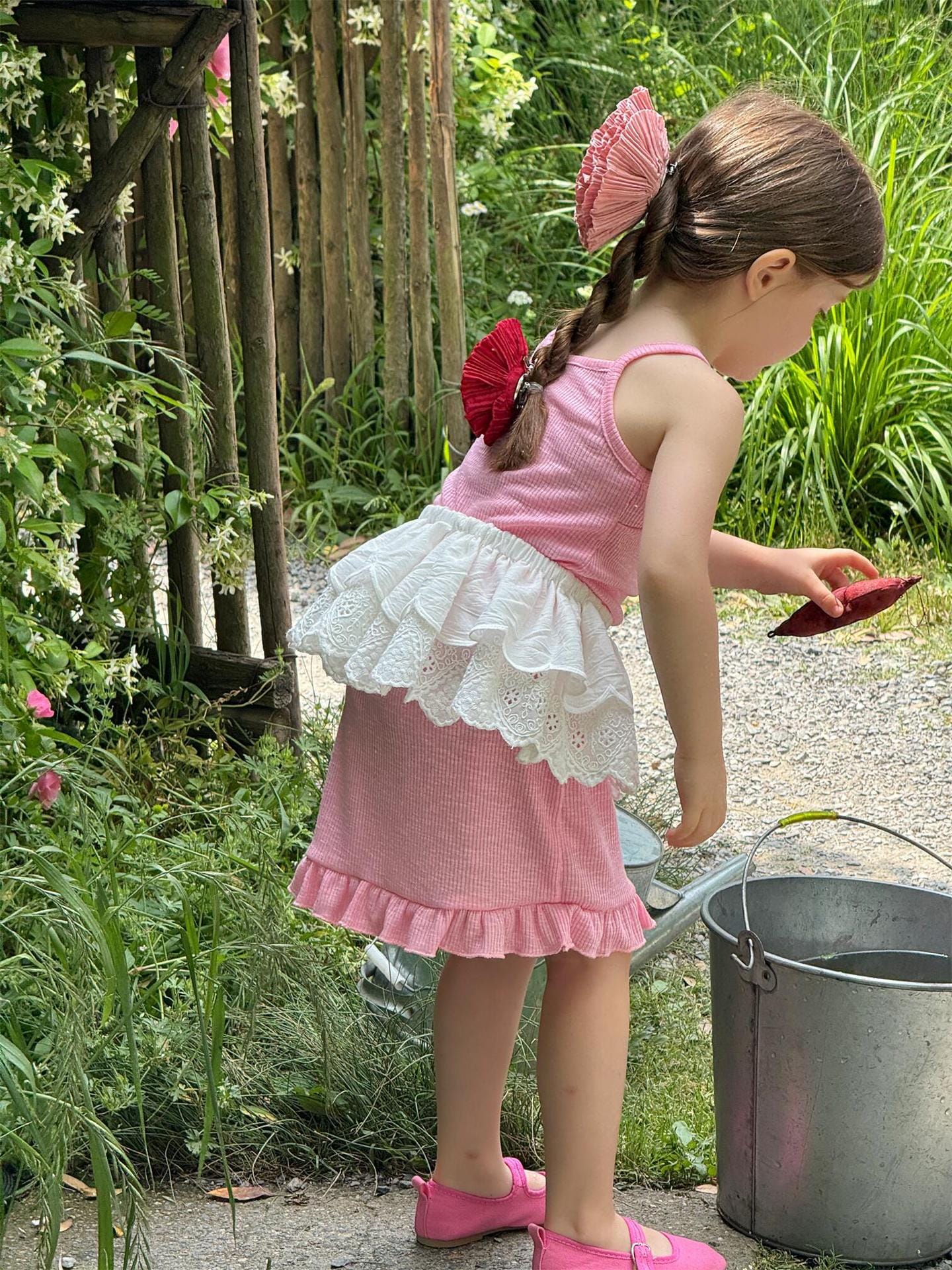 スカート ダブルレースエプロンスカート【mh0009888】