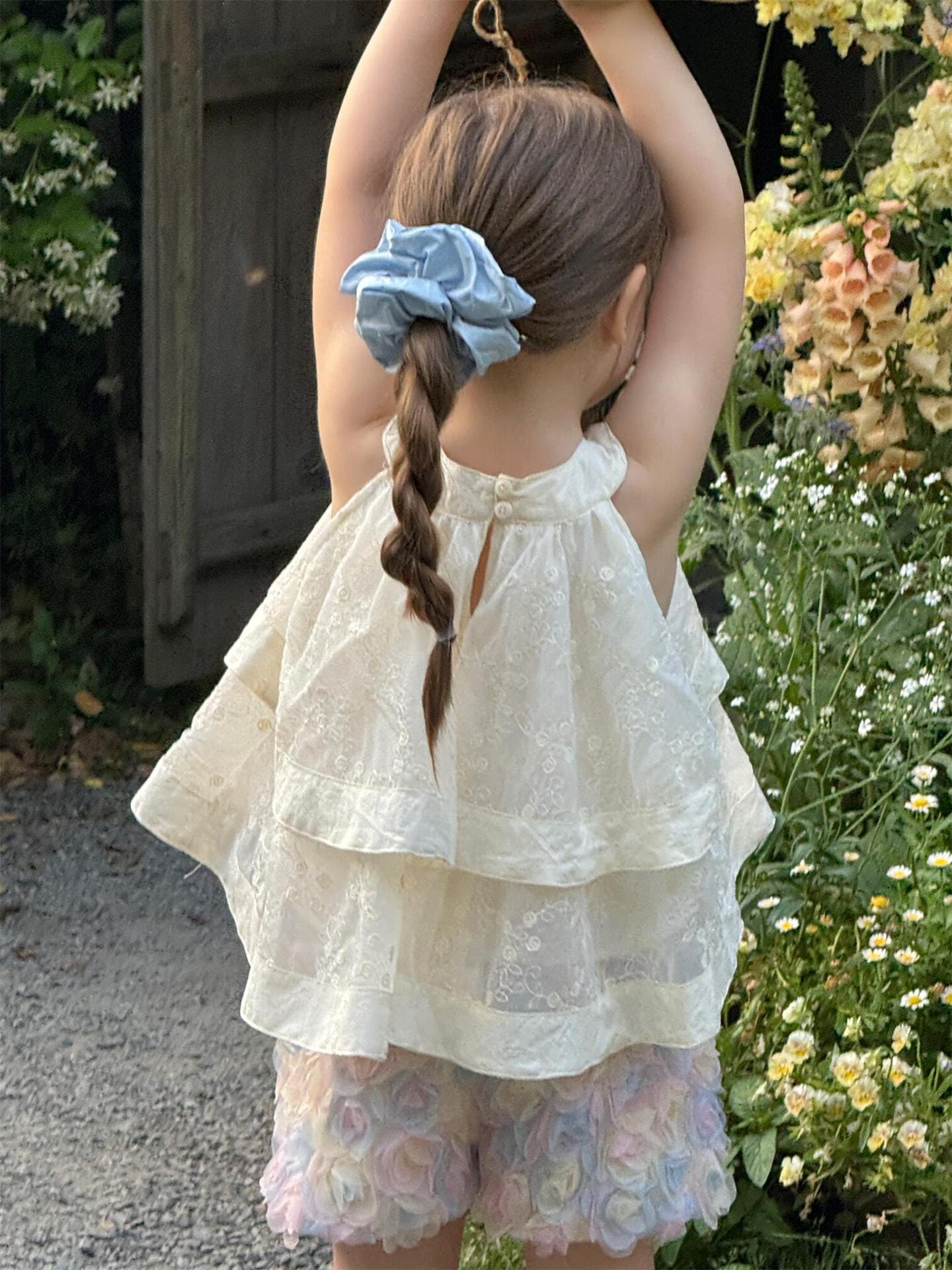 タンクトップ・キャミソール・ノースリーブトップス ノースリーブフリルレースホルターネックブラウス【mh0009892】