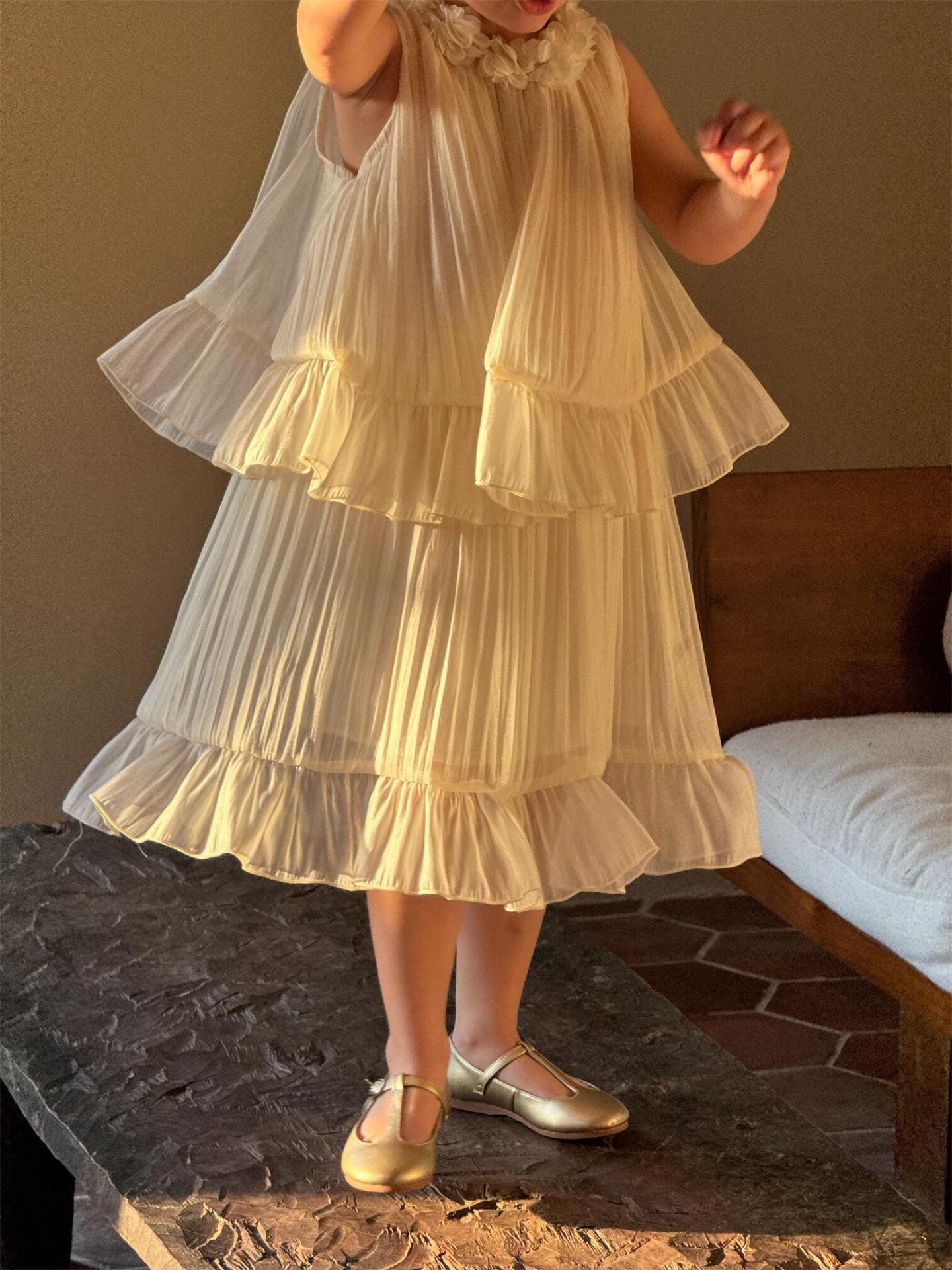 ノースリーブワンピース クラッシュメッシュフェアリードレス【mh0010235】