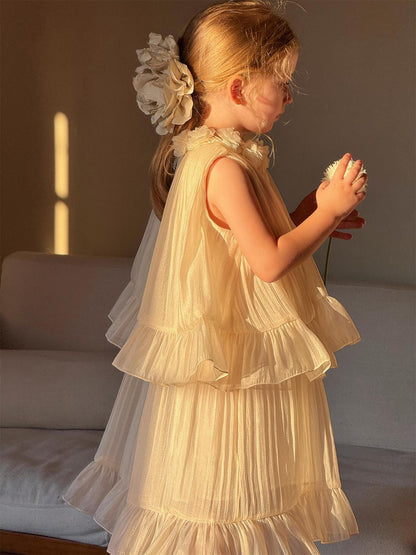 ノースリーブワンピース クラッシュメッシュフェアリードレス【mh0010235】