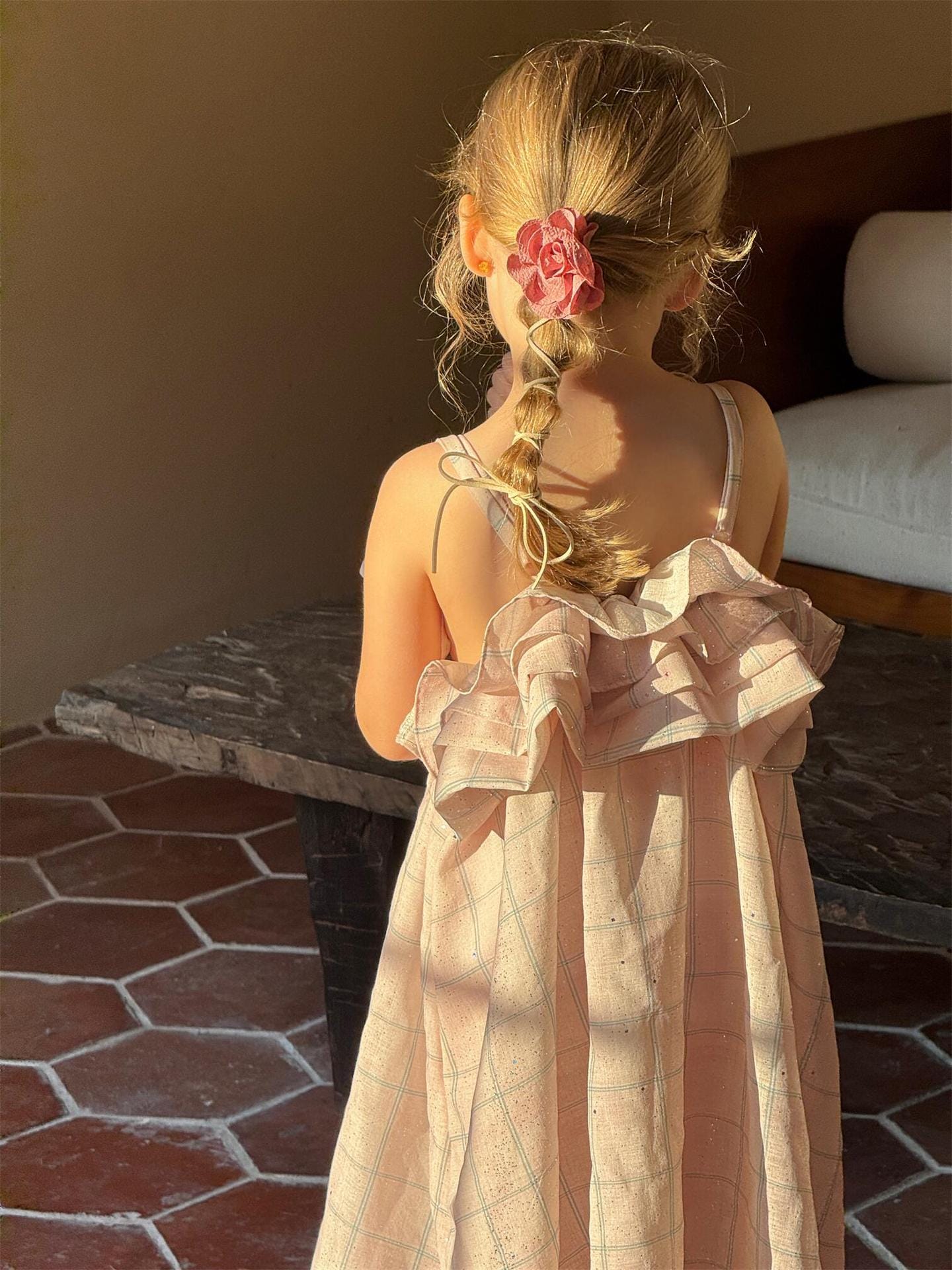 ノースリーブワンピース チェックバッドキャミソールサンドレスワンピース【mh0010236】