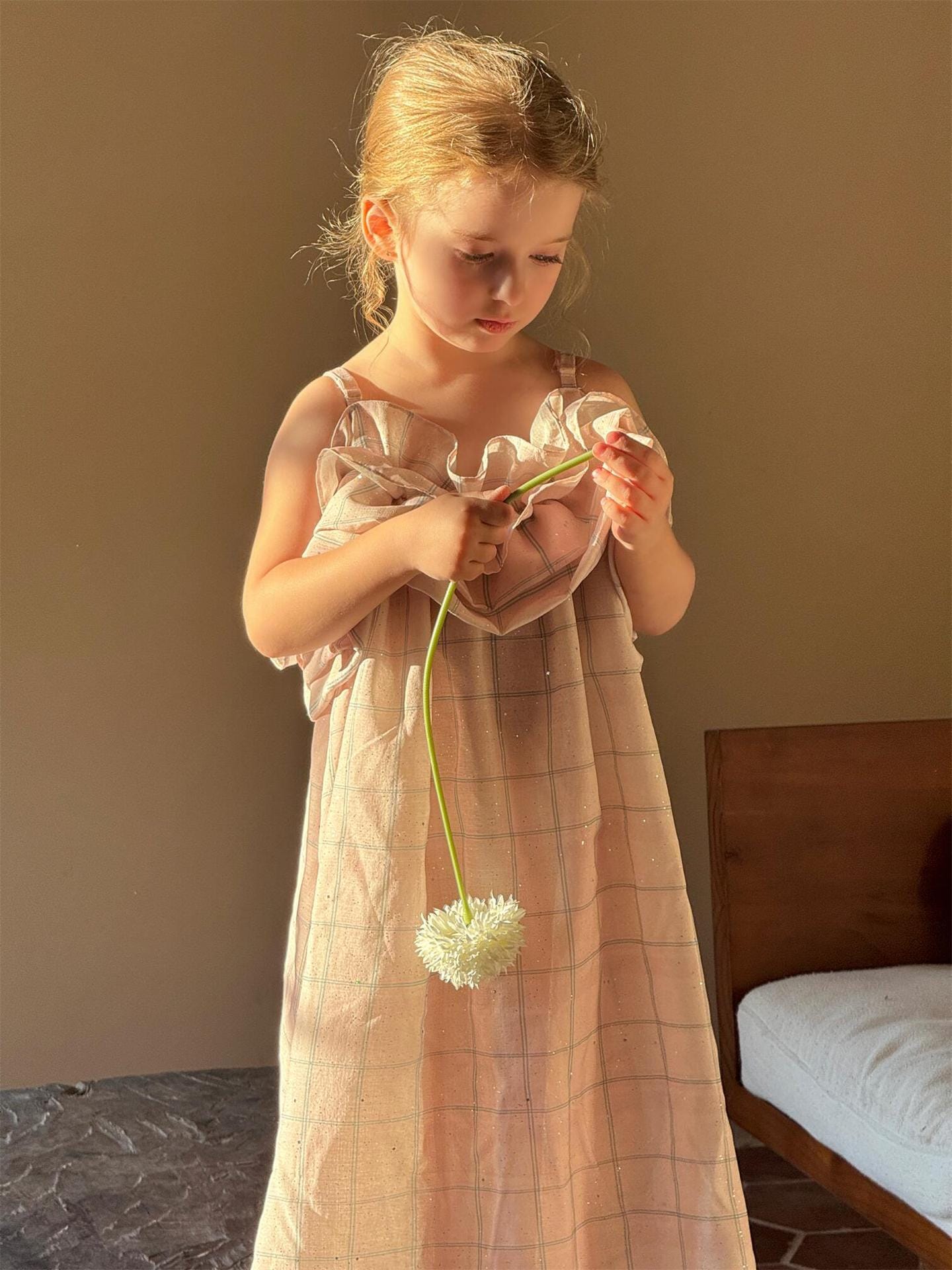 ノースリーブワンピース チェックバッドキャミソールサンドレスワンピース【mh0010236】