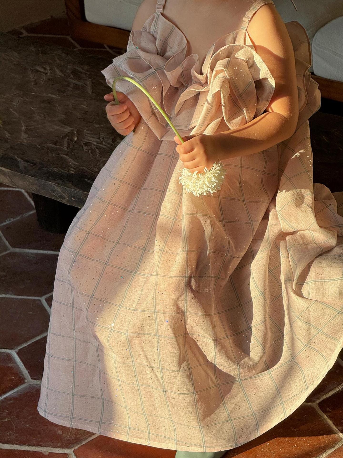 ノースリーブワンピース チェックバッドキャミソールサンドレスワンピース【mh0010236】