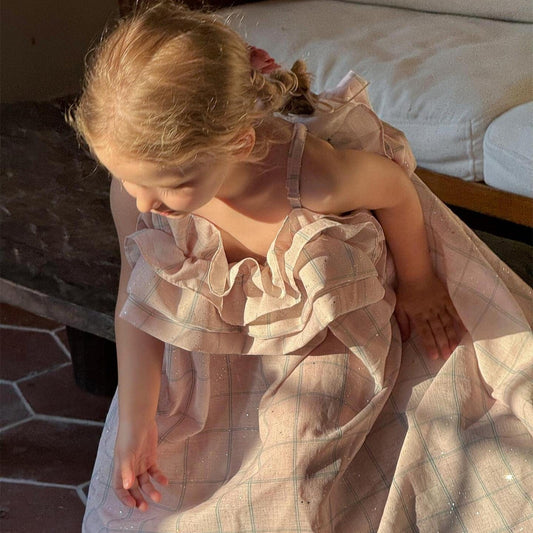 ノースリーブワンピース チェックバッドキャミソールサンドレスワンピース【mh0010236】