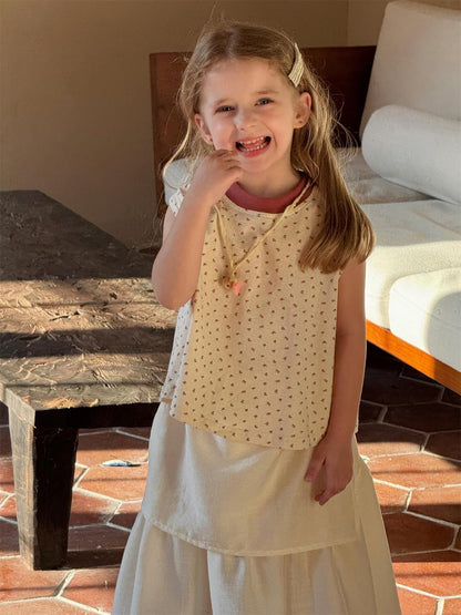 タンクトップ・キャミソール・ノースリーブトップス 花柄プリントノースリーブブラウス【mh0010244】