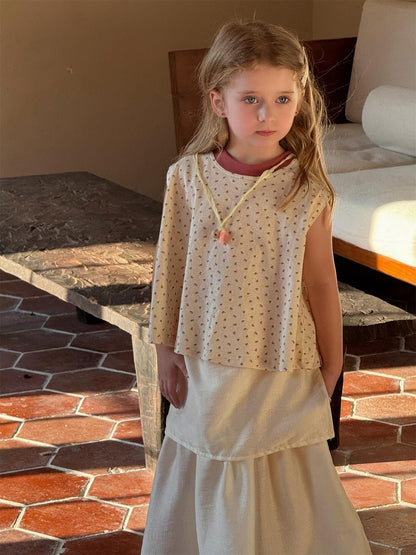 タンクトップ・キャミソール・ノースリーブトップス 花柄プリントノースリーブブラウス【mh0010244】