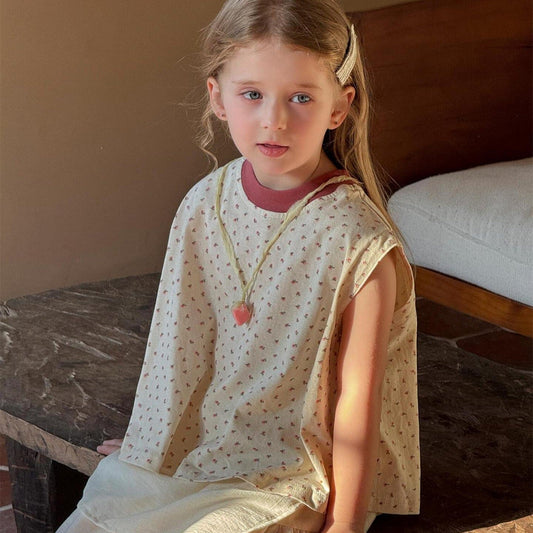 タンクトップ・キャミソール・ノースリーブトップス 花柄プリントノースリーブブラウス【mh0010244】